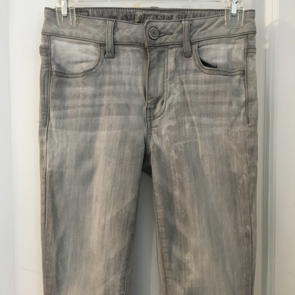 American Eagle gray acid wash jean jeggings, 2